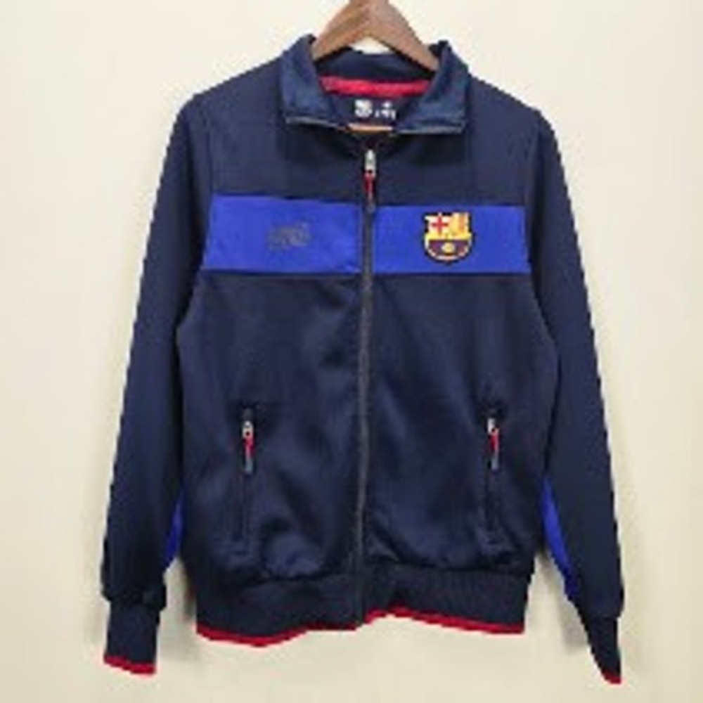 Barcelona FBC Track Jacket Mens Small Full Zip Barca Soccer Futbol Blokecore